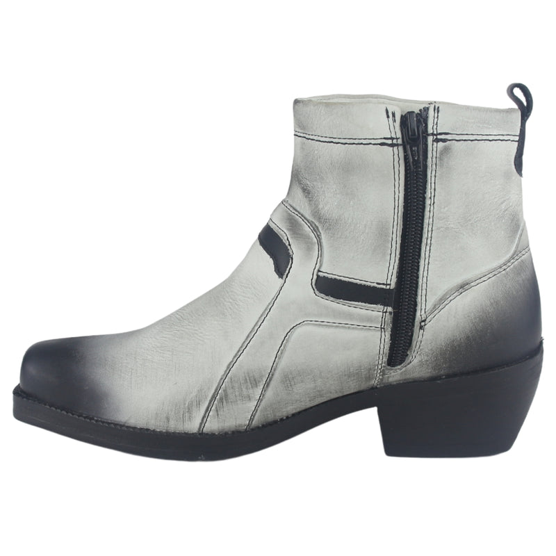 Botin Ferracini Hombre 8986 New Country Blanco/Negro Casual