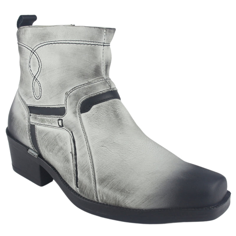 Botin Ferracini Hombre 8986 New Country Blanco/Negro Casual