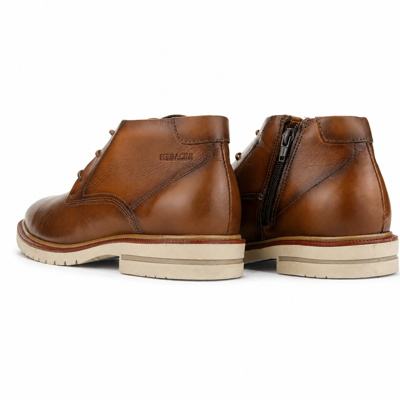 Botin Ferracini Hombre 5437 Firenze Café Claro Casual