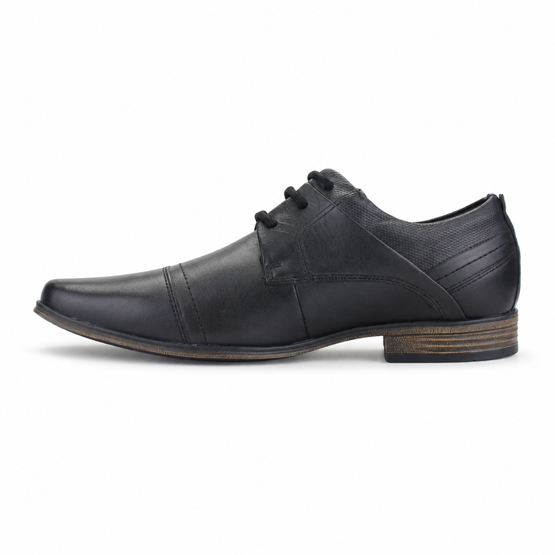 Zapato Ferracini Hombre 6065 Derby Negro Matte Casual