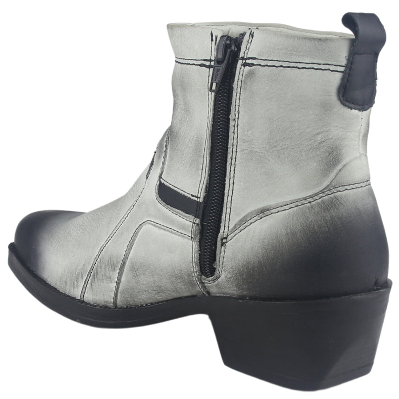 Botin Ferracini Hombre 8986 New Country Blanco/Negro Casual