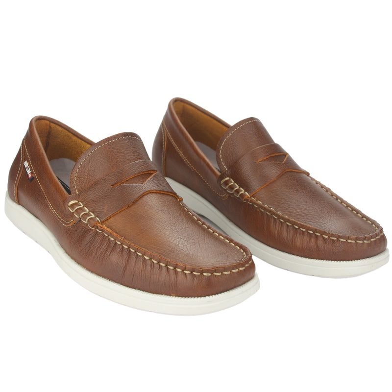 Mocasin Ferracini Hombre 4952 Euro Café Claro Casual