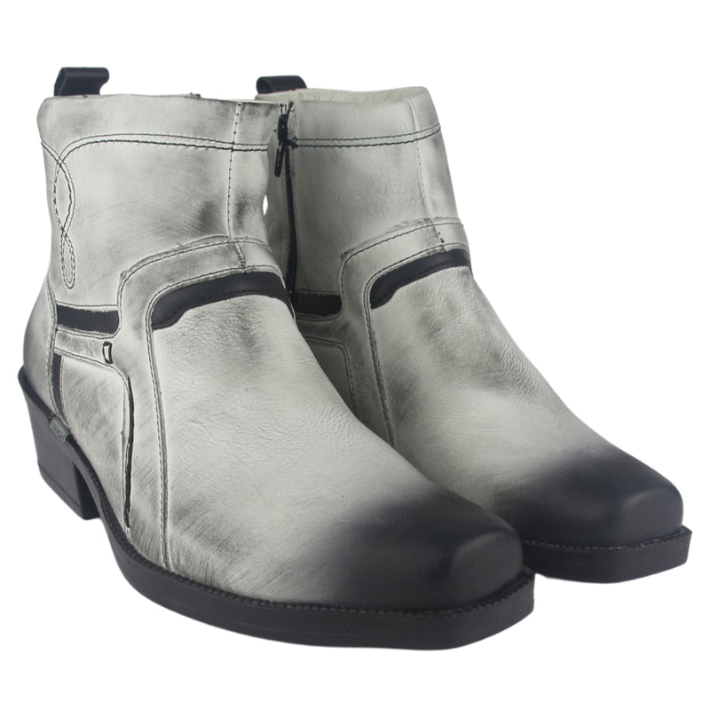 Botin Ferracini Hombre 8986 New Country Blanco/Negro Casual