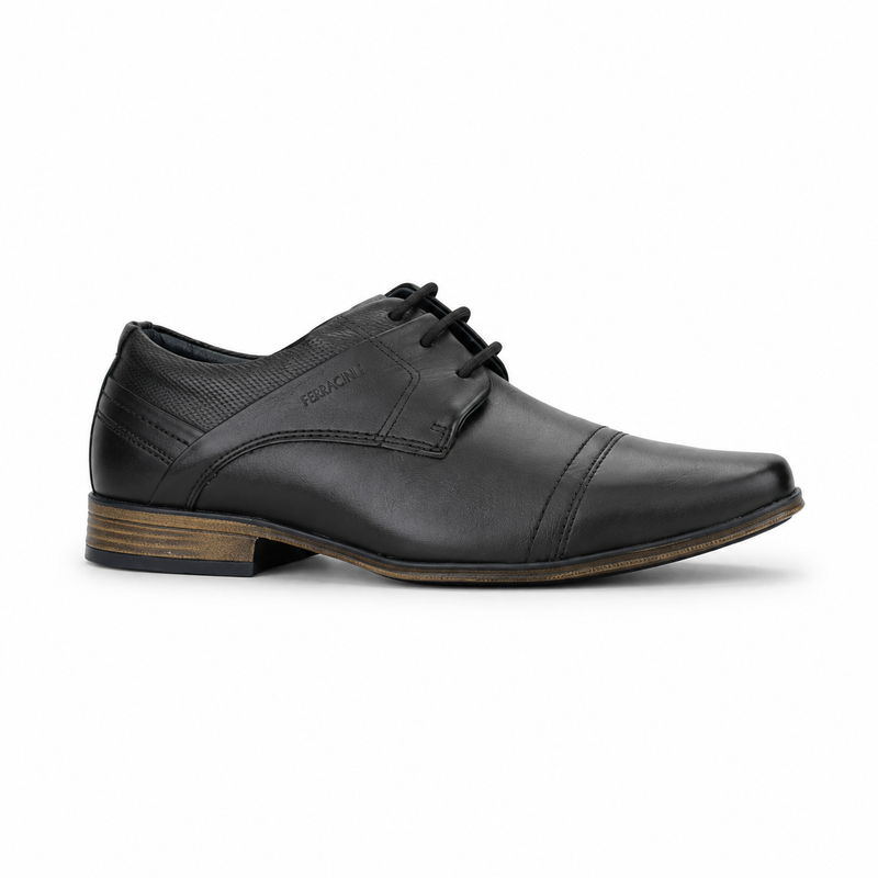 Zapato Ferracini Hombre 6065 Derby Negro Matte Casual