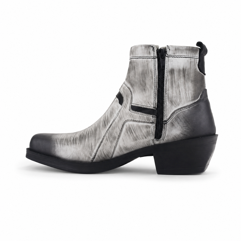 Botin Ferracini Hombre 8986 New Country Blanco/Negro Casual