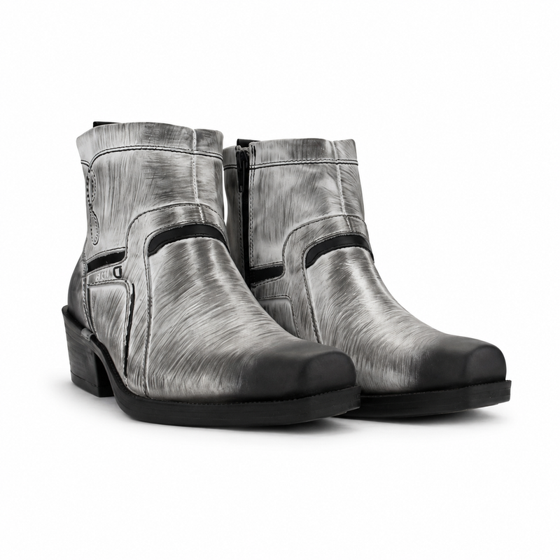 Botin Ferracini Hombre 8986 New Country Blanco/Negro Casual