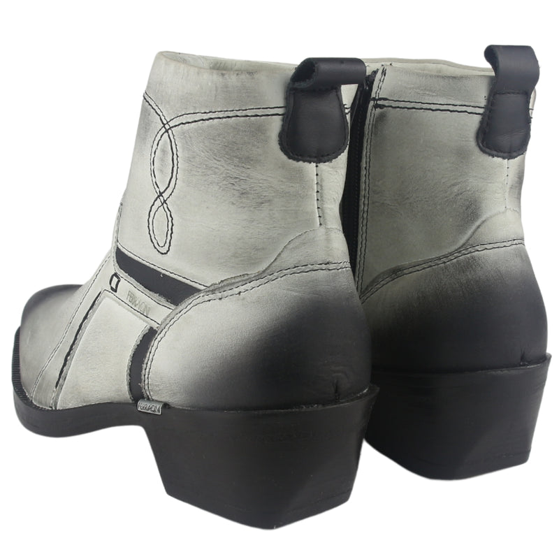 Botin Ferracini Hombre 8986 New Country Blanco/Negro Casual
