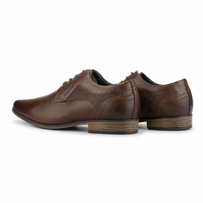 Zapato Ferracini Hombre 6067 Derby Café Oscuro Casual