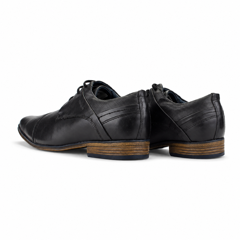Zapato Ferracini Hombre 6065 Derby Negro Matte Casual