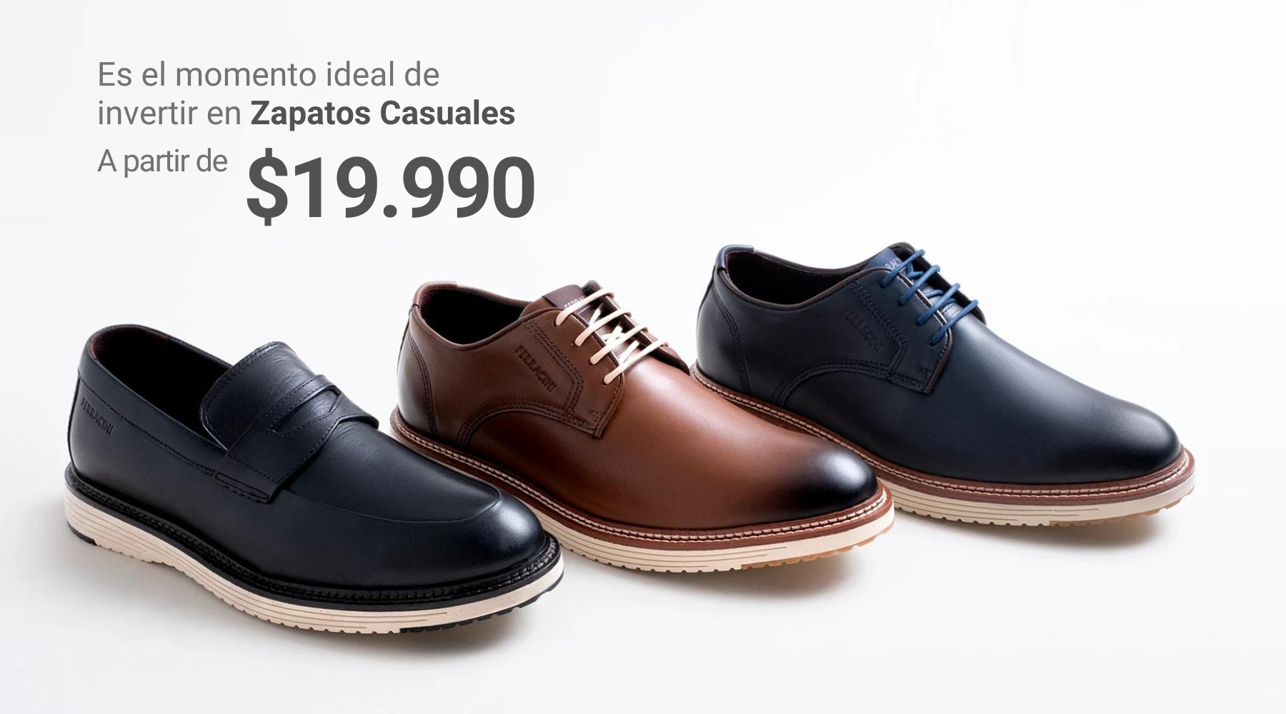 Ferracini Calzado de cuero para hombres Tienda online Chile 2021